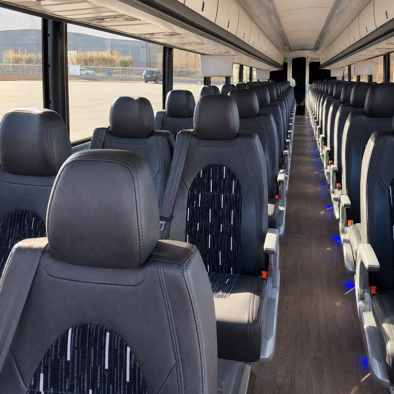 56 passenger charter bus interior